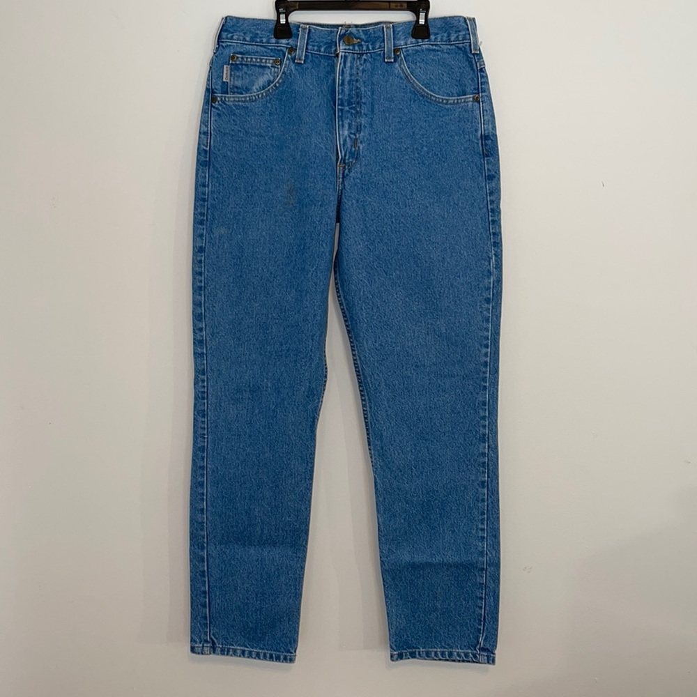 Carhartt Mens Stonewashed Straight Fit Heavyweight Denim Work Jeans Size…